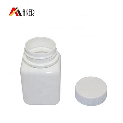 China Supplier 100ml White Square Empty HDPE Pill Medicine Plastic Bottles with Screw Cap
