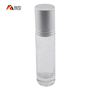 Factory price clear custom round 5ml perfume essential oil glass roll on bottle with stainless steel roller