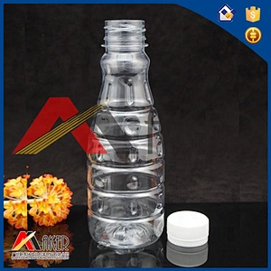 Special designed food grade 250ml pet plastic drinking water bottle with screw cap