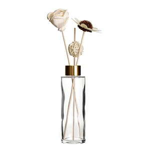 Csutom Transparent 150ml Aromatherapy Container Round Cylinder Reed Diffuser Bottle