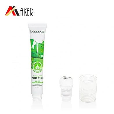 New arrival 25ml round LDPE plastic cosmetic eye cream tube packaging with roller ball and screw cap