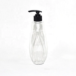 2020 Newest unique design 400ml empty clear PET plastic lotion bottles with pump
