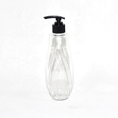 2020 Newest unique design 400ml empty clear PET plastic lotion bottles with pump