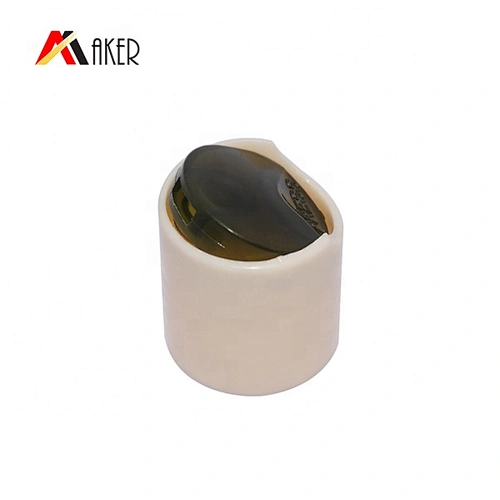 Beige color round 20mm plastic disc top cap for bottle