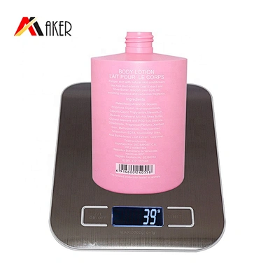 Wholesale 500ml pink cylinder HDPE plastic cosmetic body lotion bottle packaging with white lotion pump