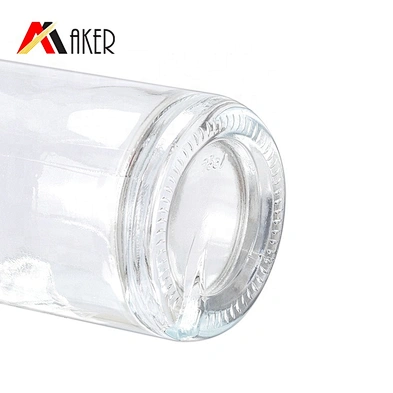 Hot sale classical round crystal 750ml empty glass vodka wine bottle with cork