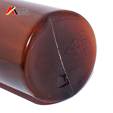 60ml amber PETG empty cylinder cosmetic talcum powder bottle plastic sifter with screw lid