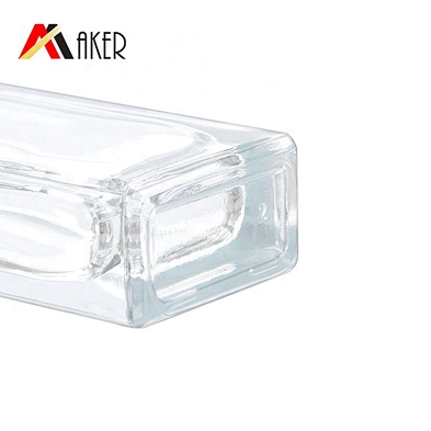 Glass Perfume Bottle Mist Sprayer Manufacturer 50ml Square Clear Crystal with Gold Aluminum Crystal White Material Personal Care