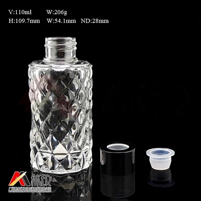 Wholesale empty 100ml square clear aroma reed diffuser glass bottle