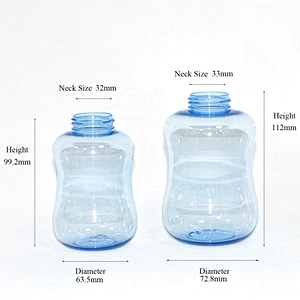 Newest design 200ml 300ml semi transparent light blue empty PET plastic toner bottle for skin care