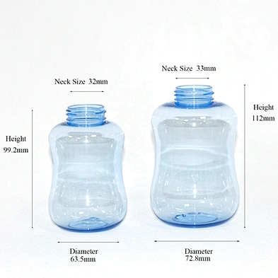 Newest design 200ml 300ml semi transparent light blue empty PET plastic toner bottle for skin care