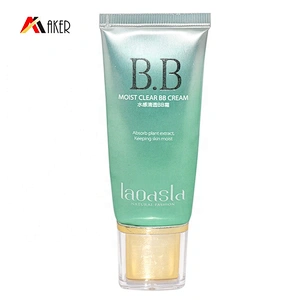 Wholesale green 40ml cosmetic BB CC cream plastic laminated aluminum tube packaging with acliry screw cap