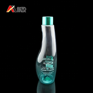 Unique design empty 150ml transparent PET plastic cosmetic toner lotion bottle with screw cap