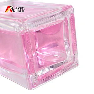 Empty wholesale luxury 100ml transparent square glass room perfume diffuser bottle with screw cap
