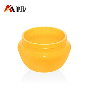 Empty 30g Yellow PP Empty Bottle Plastic Face Cream Serum Jar with plastic screw lid and clear inner cap