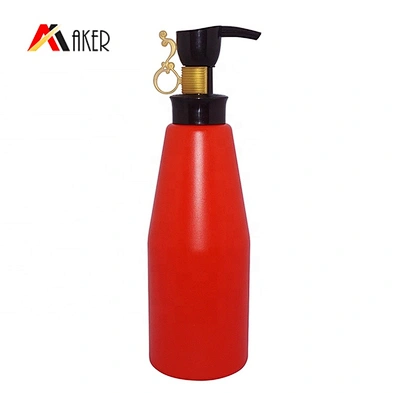 Nice design wholesale price empty red HDPE plastic shampoo bottle 500ml with pump dispenser
