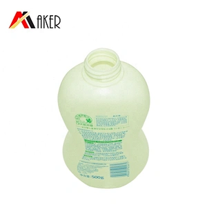 Newest light green unique shape 500ml HDPE plastic baby shampoo bottle with pump