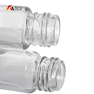Empty mini size round 8ml clear oil perfume roll on glass bottle with gold color cap