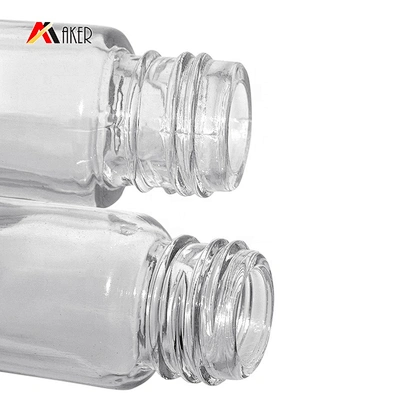 Empty mini size round 8ml clear oil perfume roll on glass bottle with gold color cap