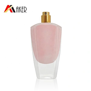 2019 New 50ml Fragrance Empty Internal Painting Pink Glass Perfume Bottle Cosmetic Packaging with Mist Sprayer