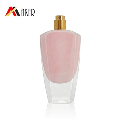 2019 New 50ml Fragrance Empty Internal Painting Pink Glass Perfume Bottle Cosmetic Packaging with Mist Sprayer