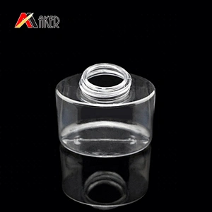 China wholesale empty 70ml clear oval shape cosmetic PETG plastic baby talcum powder bottle with screw cap and sifter