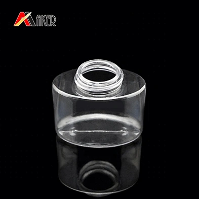 China wholesale empty 70ml clear oval shape cosmetic PETG plastic baby talcum powder bottle with screw cap and sifter