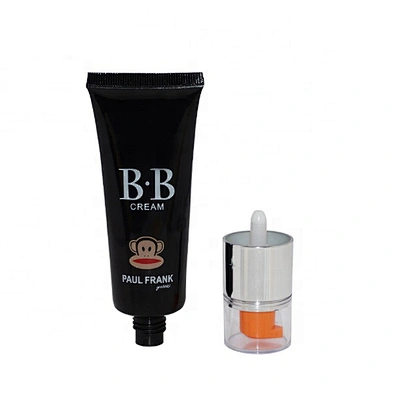 wholesale 50ml black color round cosmetic packaging nude BB cream squeeze tube with airless pump