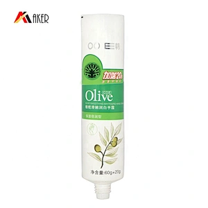 Wholesale round 100ml plastic white cosmetic hand cream laminate packaging tube with double wall screw cap