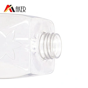 Special square clear 1000ml PET plastic cosmetic body wash lotion bottle with lotion pump