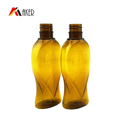 Empty semi transparent brown PET plastic 90ml travel mini shampoo bottle supplier