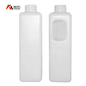 wholesale white square 300ml plastic HDPE liquid detergent plastic bottle packaging with handle