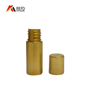 Wholesale 10ml PET plastic cosmetic eye cream bottle packaging with gold aluminum covered cream pump and cover cap