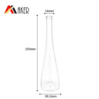 China supplier 500ml slim clear empty fruit sparkling champagne wine glass bottle with polymer rubber stopper