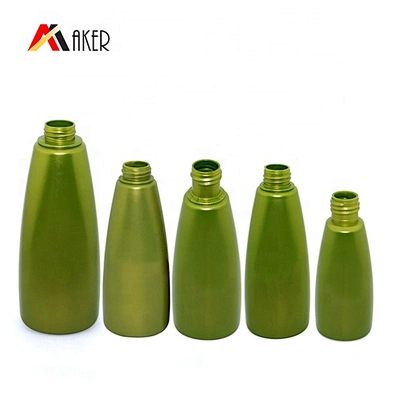 Custom 90ml 400ml 500ml Green Special Shape PE Plastic Mini Shampoo Refillable Bottles Set with Flip Top Cap