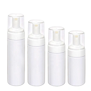 Hot sale 100ml 120ml 150ml 200ml empty white PET plastic foam soap dispenser pump bottle with foam pump and cover cap