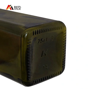 New arrival wholesale 750ml matte dark green square olive oil glass bottle