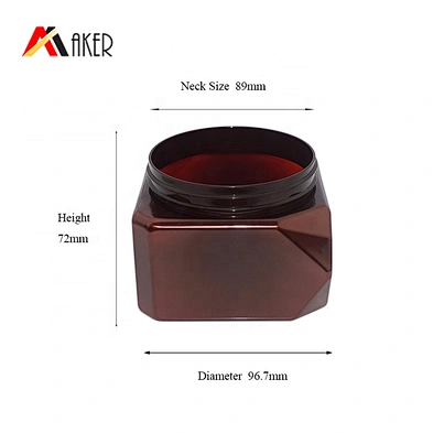 Custom 550ml 700ml Blue Amber PET Hair Care Packaging Cosmetic Plastic Cream Jar with Lid