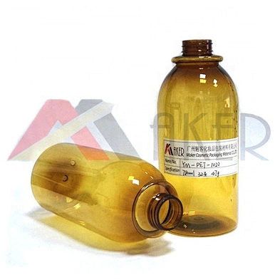China manufacturer amber round 750ml PET plastic shampoo bottle with lotion pump