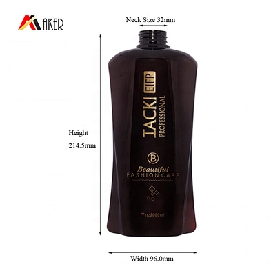 New design empty PET 900ml luxury brown disposable shampoo packing bottle with pump