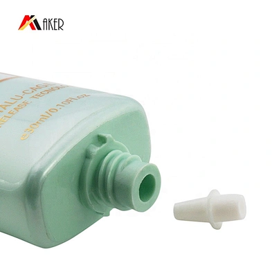 Factory wholesale 30ml green oval shape luxury cosmetic bb cream packaging plastic tube with screw cap