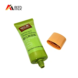 Guangzhou supplier green oval cosmetic cream packaging tube with screw lid
