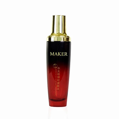 wholesale black gradient red 100ml cosmetic packaging personal skin care face hand cream lotion pump glass bottle