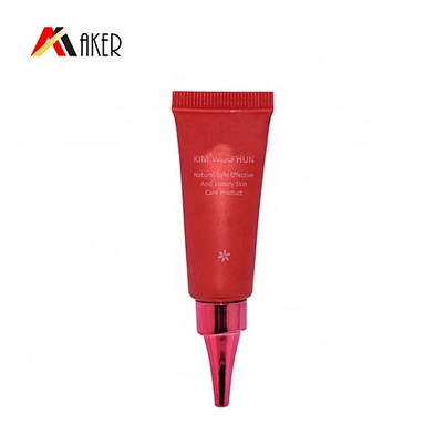 empty 10g red hot stamping eye cream cosmetic plastic LDPE tube packaging with collapsible long head