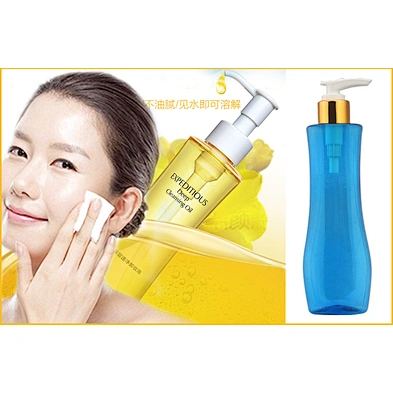 Hot design PET plastic 200ml skin care makeup remover bottle with spray pump