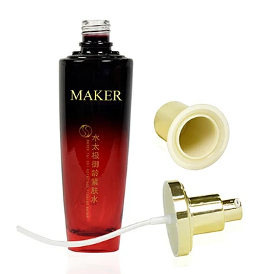 wholesale black gradient red 100ml cosmetic packaging personal skin care face hand cream lotion pump glass bottle