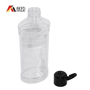 Custom 200ml clear Transparent Cosmetic Empty PET Plastic Shampoo Bottle with Flip Top Cap