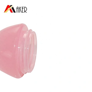 China supplier empty 5ml semi-transparent pink plastic face cream jar for cosmetics with inner cap