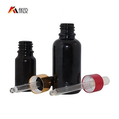 Matte Frosted Cosmetic Serum Glass Dropper Bottle Black New Essential Oil Boston Round Screen Printing Personal Care 1000pcs