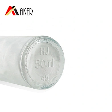 Factory supply empty round shape 50ml clear essential oil glass bottle with dropper